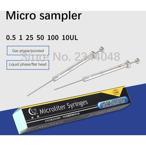 Micro sampler vapor/tip, liquid/flat tip Laboratory micro injection sampler 0.5 1 2 5 10 25 50 100 250 500 1000ul