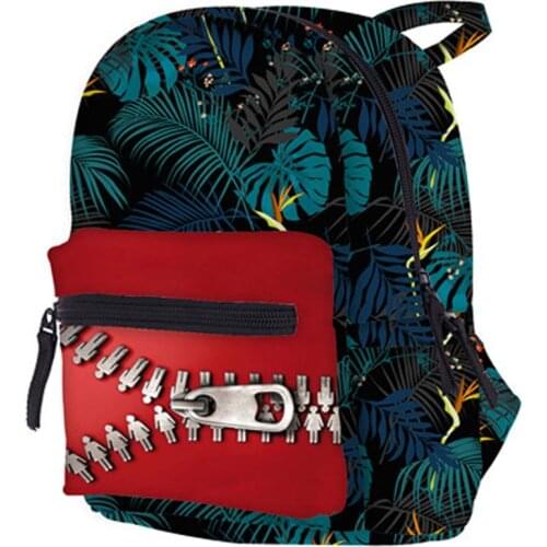 Fashion Mini Backpack For Teens Zipper Print Women Backpack For Girl And Boy School Bag For Children Kawaii Bag