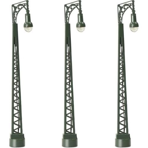 3pcs Model Railway Train N Scale Lamp Post 7cm 1:150 Street Lights Post LEDs Miniature LQS65N