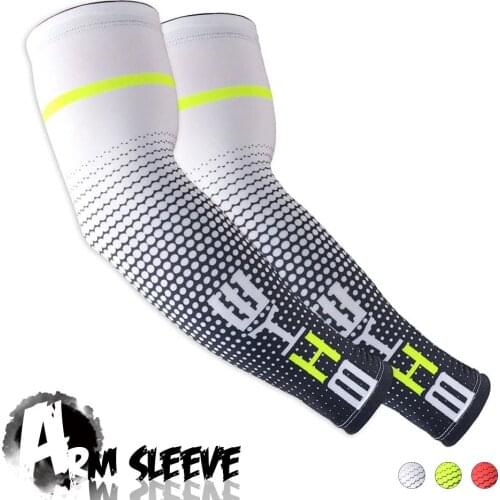 One Pair Cool Men Cycling Running UV Sun Protection Cuff Cover Protective Arm Sleeve Bike Sport Arm Warmers Sleeves