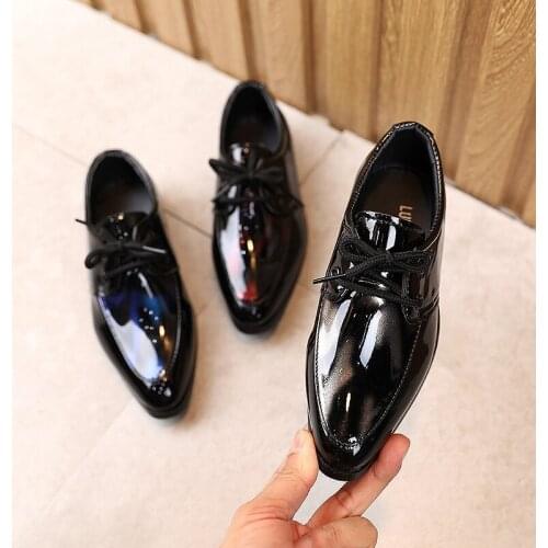 Autumn New Children Leather Shoes Boys Dress Shoes Solid Color Casual Shoes