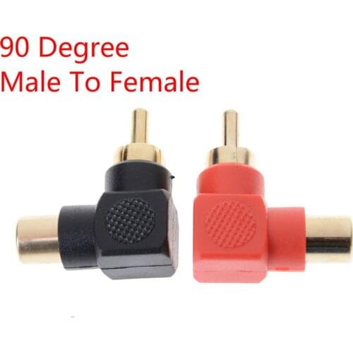 One Or 2Pcs 90 Degree RCA Right Angle Connector Plug Adapters Male To Female M/F 90 Degree Elbow Lowest Price Audio Adapter