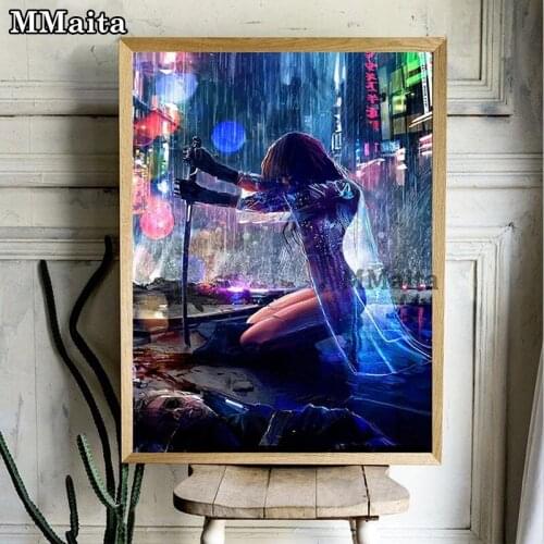 Full Square Round Drill DIY Diamond Painting Japanese Samurai woman diamond Embroidery Cross Stitch Needlework 5D Decor PP5630