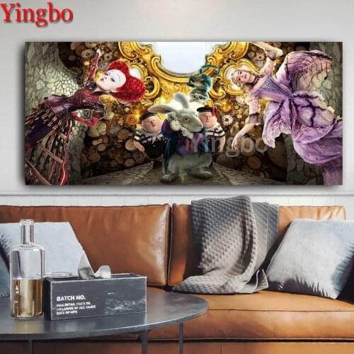 Full Square/Round Mosaic Diamond Embroidery Beads Cartoon In Wonderland 5d diy Diamond Painting Inlay Handwork Large Art