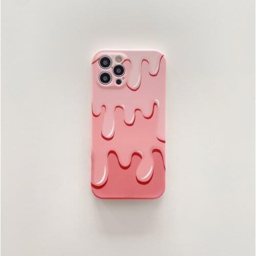 Pink Ice Cream Case for iPhone 12 Pro Max Back Phone Cover for 12 Mini 11 Pro Max X XS XR 8 7 Plus SE 2020 Capa