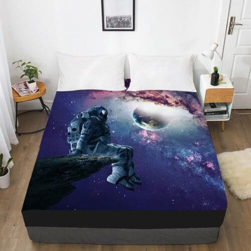 Cartoon Childrens Elastic fitted sheet bed sheet With An Elastic Band Mattress Cover Bed cover for kids baby Space grey