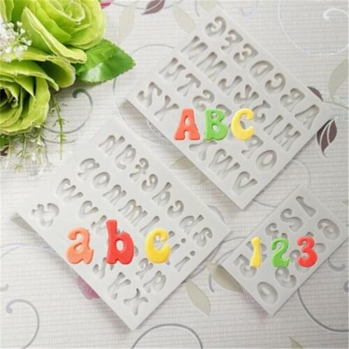 Capital Letter Number Silicone Mold Fondant Cake Cookies Jelly Decoration Tool Chocolate Candy Kitchen Baking Mold