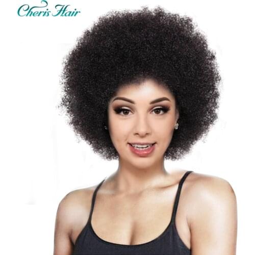 Synthetic Wig Afro Women Short Fluffy Hair Wigs For Black Women Kinky 12 Inch For Party Dance Cosplay Wigs with Bangs