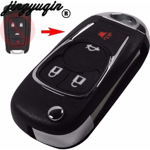 Jingyuqin 4 Buttons Folding New Car Remote Key Seamless Fob For Chevrolet Camaro Cruze Sonic Volt Equinox The Same Shell