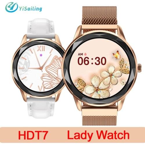 2021 NEW HDT7 Smart Watch Gift lady Women Bluetooth Waterproof Heart Rate Monitor Smartwatch 2021 Fitness Ladies Bracelet
