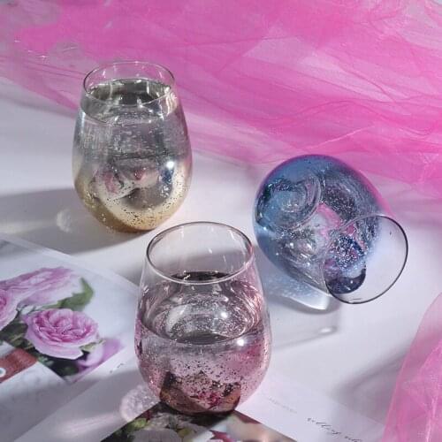 Creative Starry Mousse Big Belly Cup European Transparent Glass Drinking Glass Drink Beer Juice Cup Net Red Starry Cup