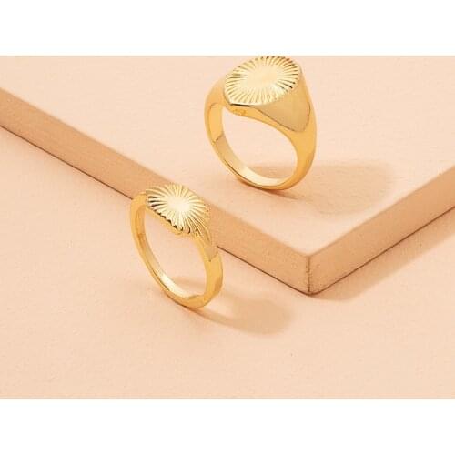 TARCLIY Trendy Geometric Minimalist Metal Pattern Ring Simple Hip Hop Alloy Ring Unisex Party Jewelry Accessories 202104