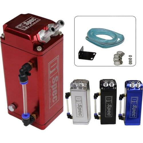 Universal D1 SPEC Engine Square Shape Oil Catch Can Oil Tank Reservoir With 2 Bigger Fittings Oil Catcher
