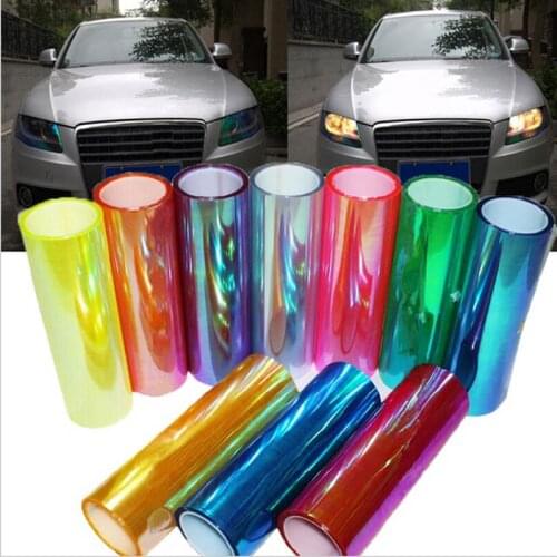 New Color Car Color-Changing Film 1PC Car Styling Chameleon Headlight Taillight Vinyl Tint Sticker Light Film Wrap 30X60CM/100CM