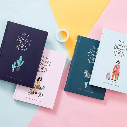 W19n 100 Bucket To Do List Wish List w16 Stationery n64 Multicolor Boxed n48 Diary Creative School Cute Stationary A5
