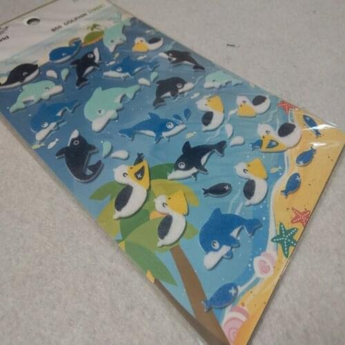ZY Adorable Cartoon Sea Animal Dolphin Felt Sticker DIY Nonwoven Felt Fabric Sticker Felt Learning Tools DIY Home Decor
