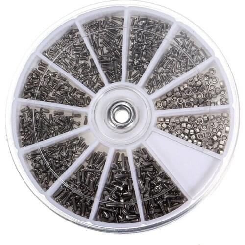 12 Styles 600pcs Stainless Steel Screws Set Machine Screws for PC Cell Phone Glasses Retail