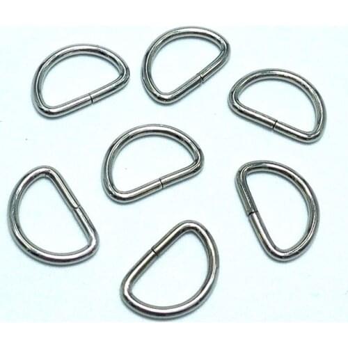 15mm inside wide Silver Nickel Plated Unwelded D Rings 500pcs/lot