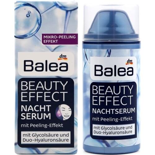 Germany Balea Beauty Effect Night Serum Hyaluronic Acid Peeling Effect Skin Renewal Oil-free Formula Effective Care Overnight