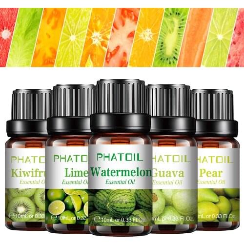 10ml Pure Fruit Fragrance Oil Diffuser Essential Oils Strawberry Mango Pineapple Coconut Flavoring Oil for Candle Soap Making