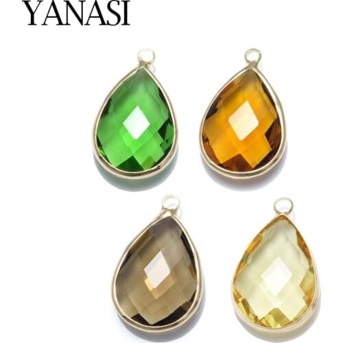 DIY 21*13mm Waterdrop Charms Shiny Crystal Pendant Fit Original Necklace Bracelet Earrings Making Jewelry Findings Wholesale