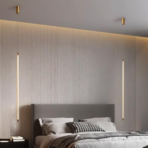 Long-line LED Small Chandelier Bedroom Bedside Dining Room Background Wall Chandelier Modern Minimalist Nordic