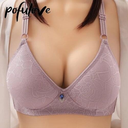 Women Push Up Bra Plus Size Bras 100B Wireless Cotton Underwear Seamless Bralette Thin Gather Brassiere Female Elderly Mother
