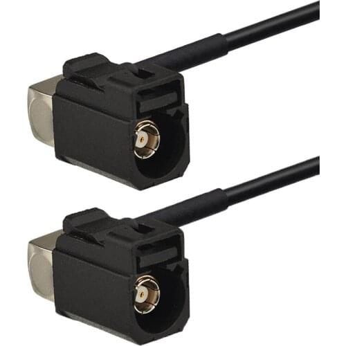 Eightwood Fakra A female RIGHT angle to Fakra A female RIGHT angle RG174 Cable 500 cm