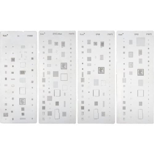 4PCS IC Chip BGA Reballing Stencil Kits Set Solder Template for iphone XS/XS Max XR/XR/X Motherboard