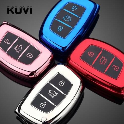Colorful TPU Car Key Case Cover Protection Shell Skin For Hyundai iX20 I30 IX35 I40 Ix25 Tucson Verna Sonata Car Keyring