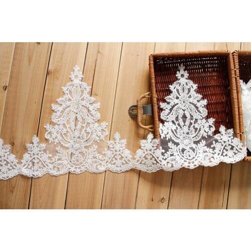 Lace trim scallop lace boarder Ivory Bridal Dresses Lace Boarder Trim DIY Veil Trim 10 Yards
