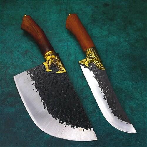 Longquan hand-forged kitchen knife ghost hand set of knives cutting pieces boning knife set of 4 sharp kitchen knives