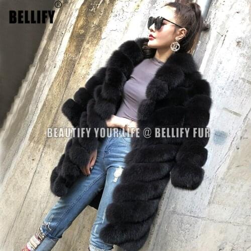 Top sales Brand design New Winter Natural fox fur Coats outerwear Black Color elegant Real fox fur jackets
