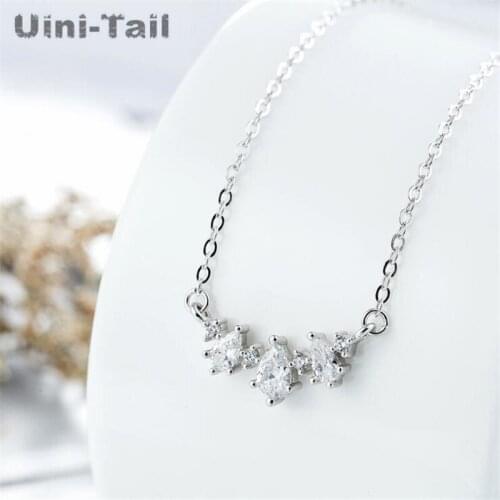 Uini-Tail hot new 925 sterling silver princess crown necklace Korean simple fashion non-fading temperament necklace GN439