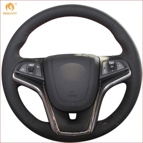 MEWANT for Chevrolet Malibu 2011-2014 Volt 2011-2015 Black Micro Fiber Artificial Leather Car Steering Wheel Cover Accessories