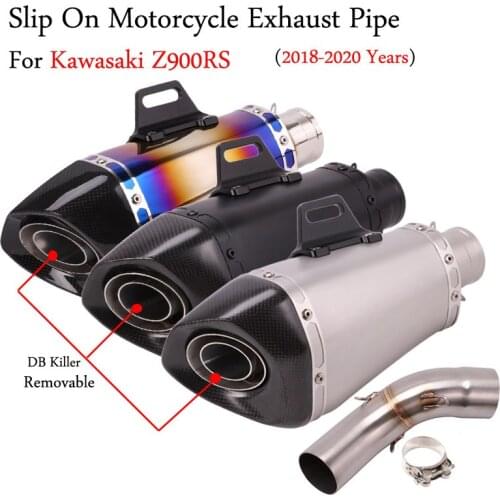 Slip On Motorcycle Exhaust Modified Muffler Middle Link Pipe DB Killer Escape For Kawasaki Z900RS 2018-2020 Year Connection Tube