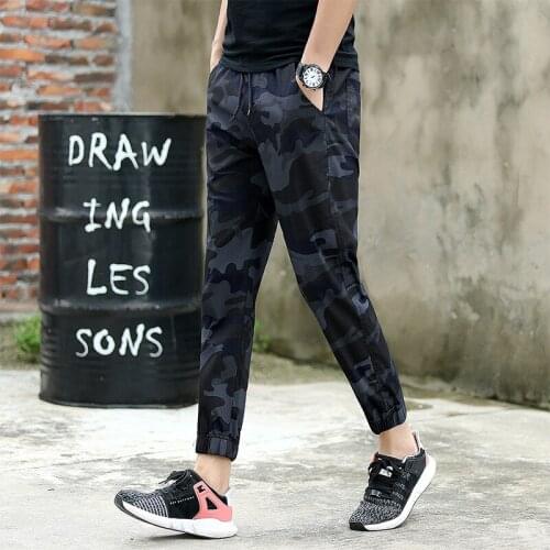 Spring autumn mens cotton Camouflage slim Nine points trousers ankle-length pants Cool breathable Pencil pants 3 colors