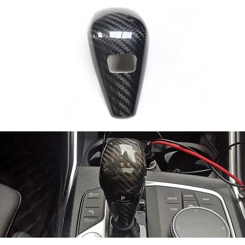 Real Carbon Fiber Gear Shift Head Cover Trim For BMW 3 Series G20 G28 2019-2020