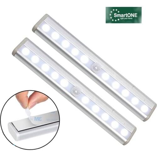 NEW 6/10 LED Under Cabinet Motion Sensor Light Battery Powered for Kitchen Pantries Wardrobe Closet Hallway Stairway Night Lamp