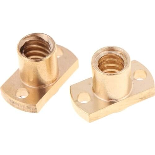 New High Quality T8 Nut H Flange Copper Nut For T8 Lead Screw Pitch 2mm Lead 2mm/8mm 1PC