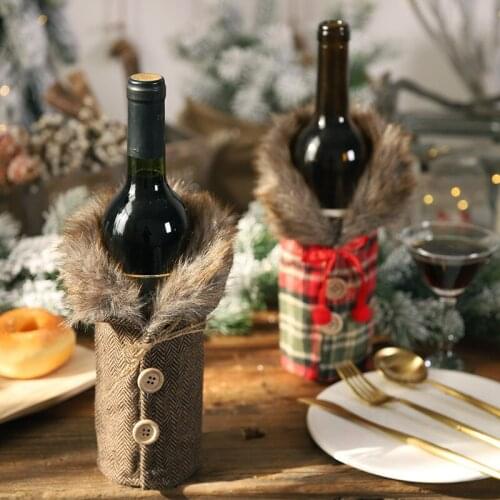 New Year Santa Claus Wine Bottle Dust Cover Xmas Christmas Decorations For Home Dinner Table Decor
