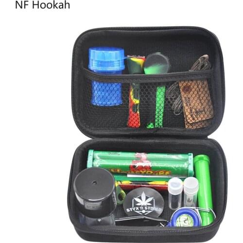 Portable 12-piece set smoking set manual cigarette grinding device storage tank smoke accessories gadgets for men