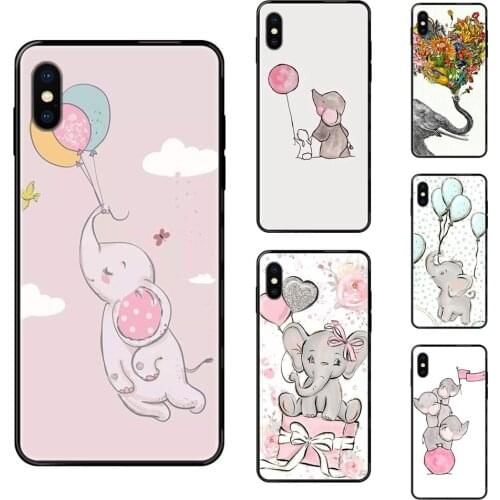 Awesome Cute Little Elephant Cartoon Black Soft TPU Phone Cover Case For Redmi 3S 4X 4A 5 5A 6 6A 7 7A 8 8A 8T 9 9A K20 K30 S2