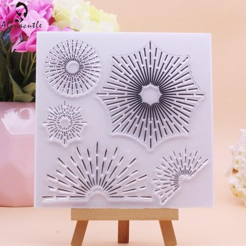 CLEAR STAMPS Firework Sunlight Line Background Scrapbooking Handmade Card Album Paper Craft Rubber Transparent Silicon Stamp