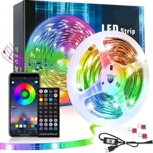 3/5/6M RGB Light Strip Bluetooth-Compatible USB LED Lamp Ribbon Led Ribbon Light For TV Background Bike Bedroom Christmas Decor