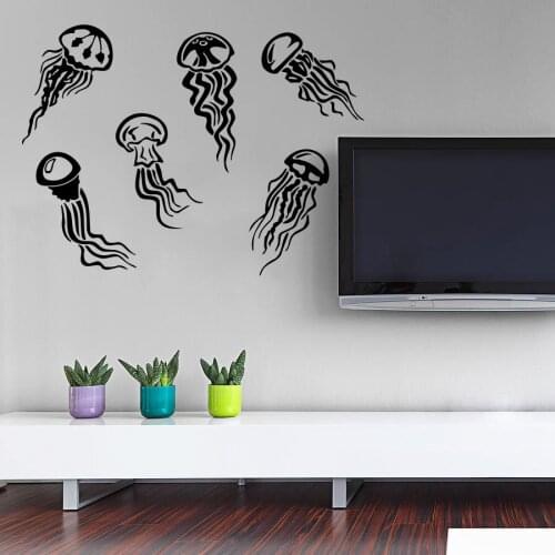Fairy Scalephes Deep Sea Silhouette Wall Posters Living Room Wall Decals Deep Sea Vinyl Stickers Removeable Murals Decor S-123