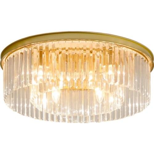 Modern Round Crystal Ceiling lights Flush Mount Light for Living Room Dining Room Bedroom Ceiling lamp Hotel Restaurant