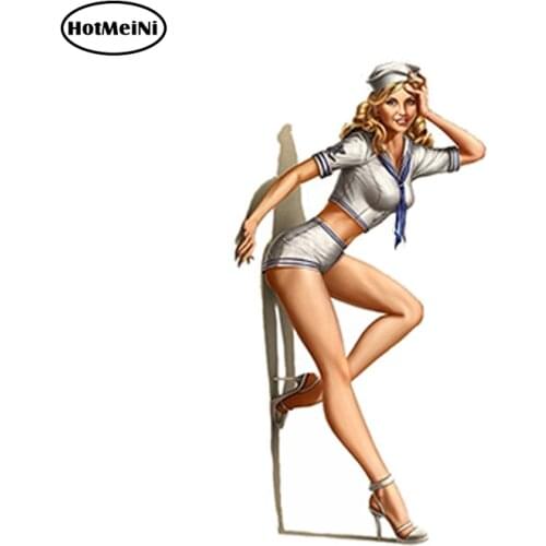 HotMeiNi Car StylingI Car Sticker Pin Up Girl Sticker Vintage Sexy Waterproof Bumper Accessories 12 x 6.5 cm