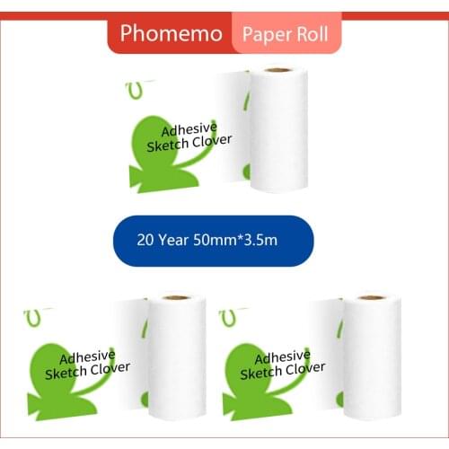 Phomemo Self-Adhesive Thermal Paper Color Pattern Stickey for M02/M02S/M02Pro Printer Photo Sticker 3 Rolls Paper /Box