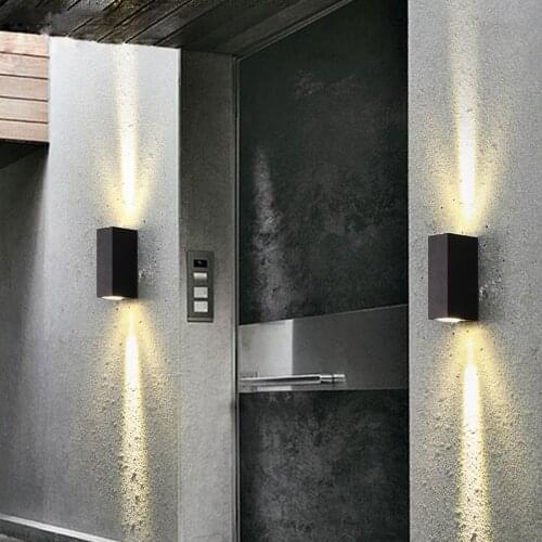6W Outdoor Waterproof LED Wall Light Modern Aluminum Corridor Aisle Porch Wall Lamp Up Down Lights Background Wall Washer Sconce